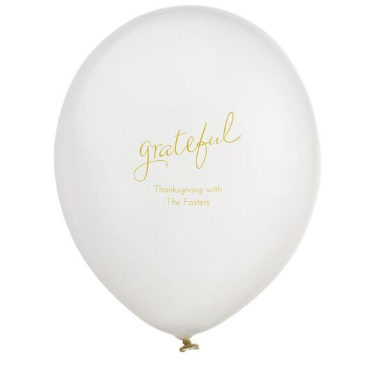 Expressive Script Grateful Latex Balloons